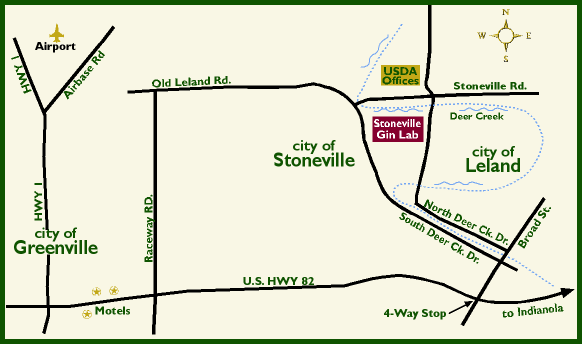 Area map of Stoneville, Mississippi