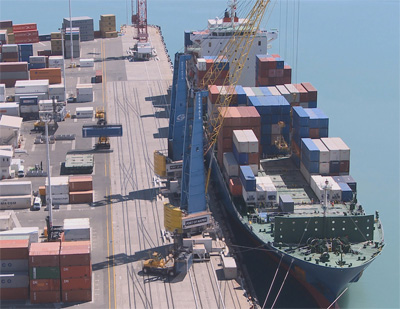 containers on ship